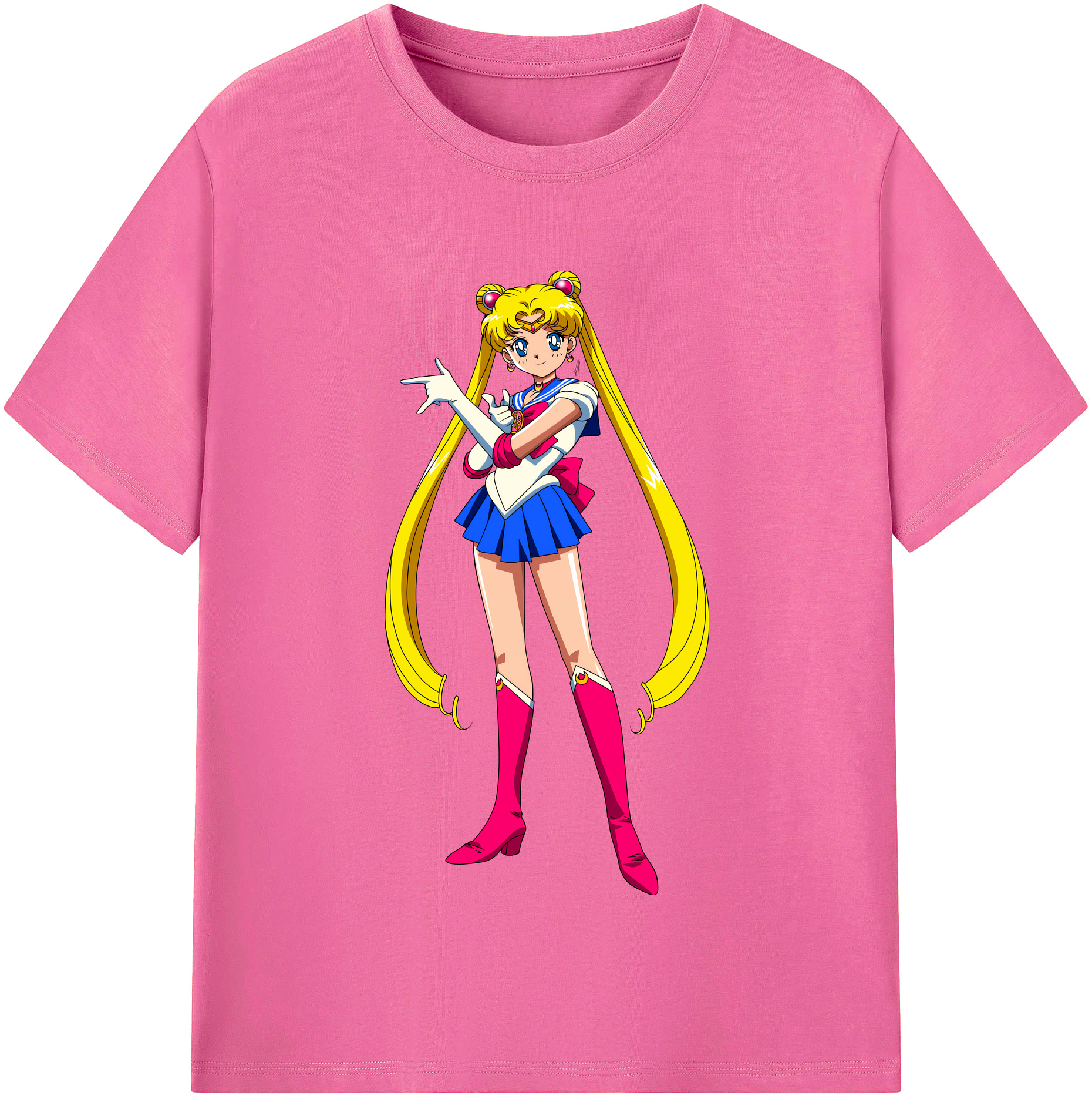 （画像用） 美少女戦士セーラームーン 月野 うさぎ つきの うさぎ Sailor Moon Tsukino Usagi レディースカジュアルプリントTシャツ（綿100％）